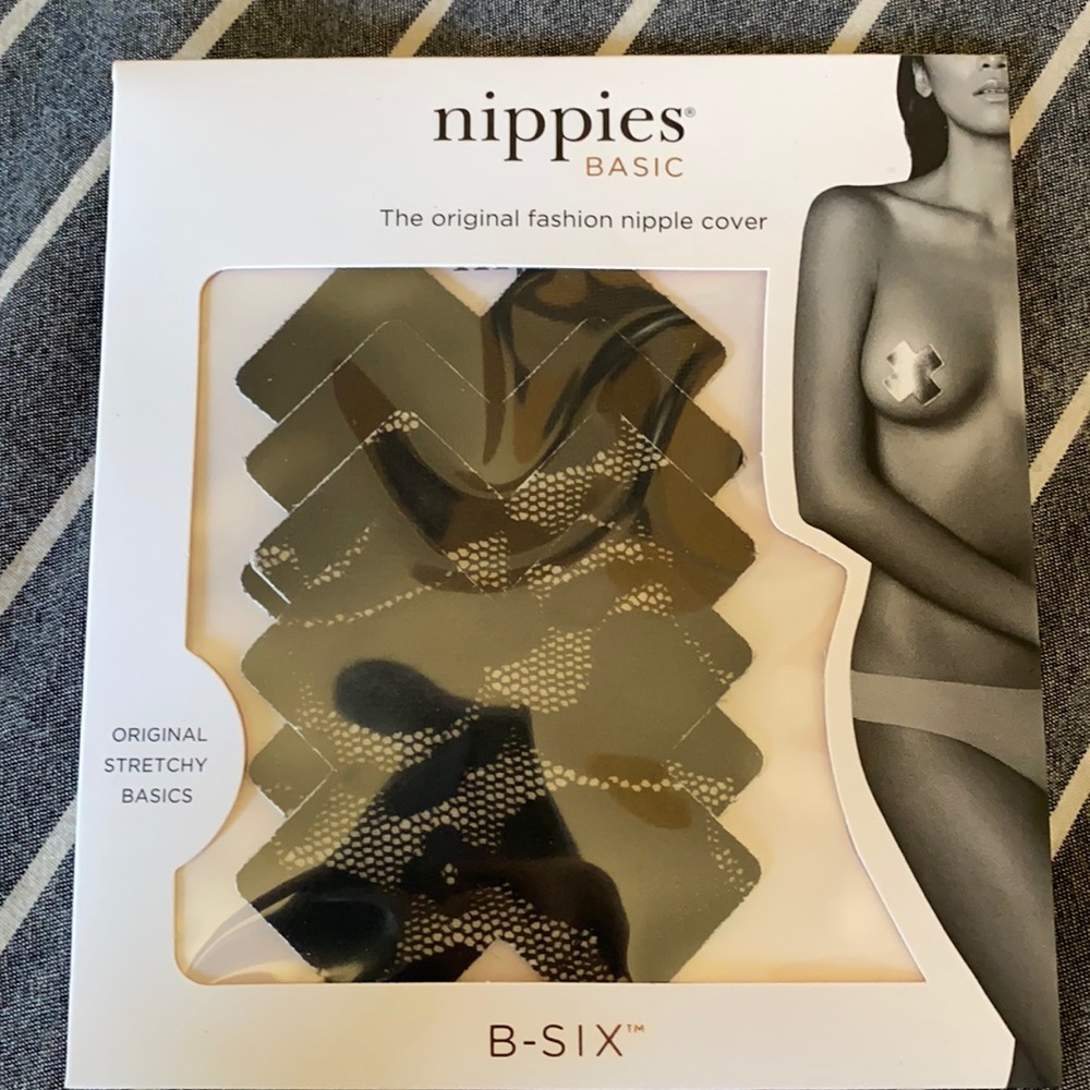 Nippies Basic Black Cross Nipple Covers Size B